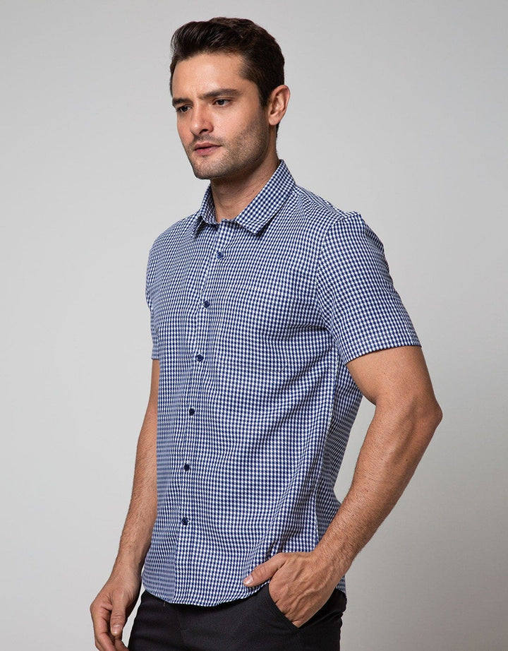 Stanley Adams Short Sleeve Shirt 314 Check Slim Point Collar