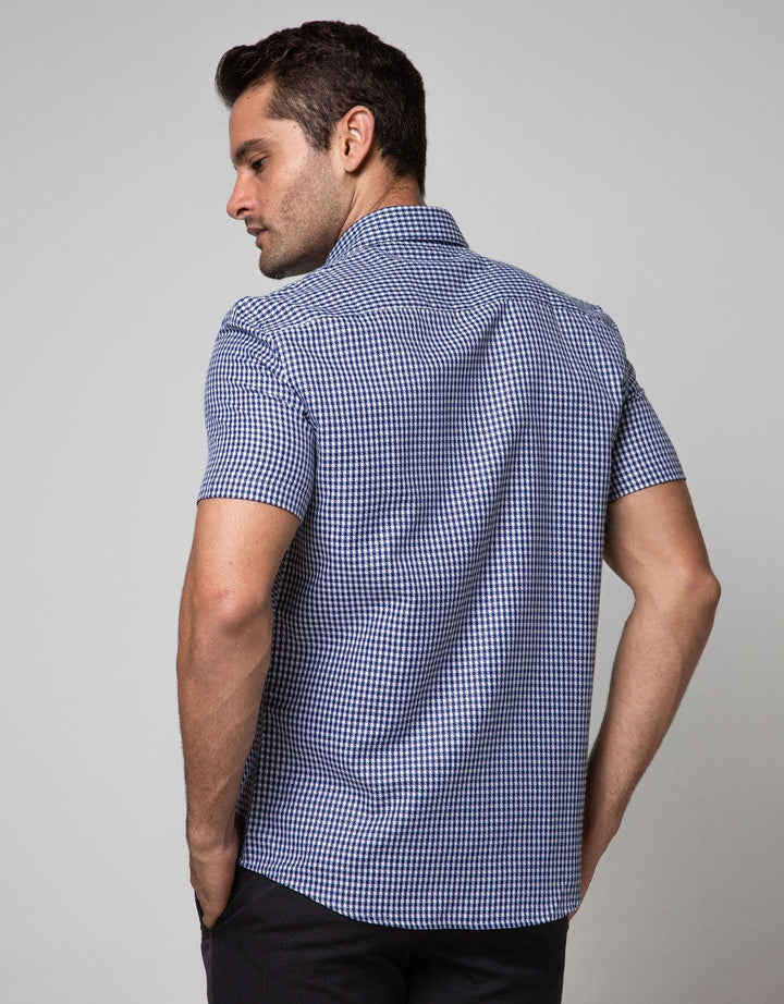 Stanley Adams Short Sleeve Shirt 314 Check Slim Point Collar