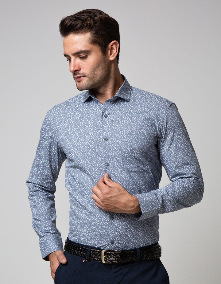 Stanley Adams Long Sleeve Shirt 315 Print Us 36 Slim Spread Collar