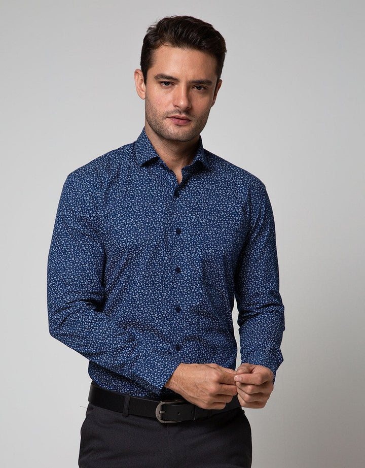 Stanley Adams Long Sleeve Shirt 315 Print Us 36 Slim Spread Collar