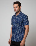 Stanley Adams Short Sleeve Shirt 315 Print Slim Point Collar