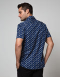 Stanley Adams Short Sleeve Shirt 315 Print Slim Point Collar