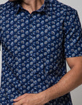 Stanley Adams Short Sleeve Shirt 315 Print Slim Point Collar