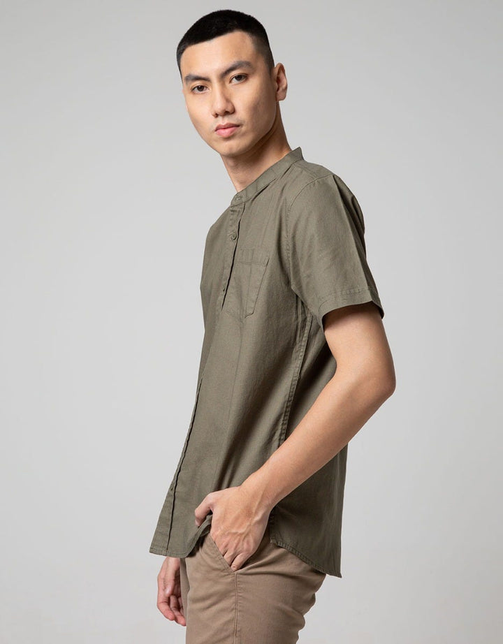 Nevada Short Sleeve Koko Linen Look Shanghai Collar