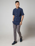 Nevada Short Sleeve Koko Denim Stripe Shanghai Collar