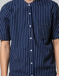 Nevada Short Sleeve Koko Denim Stripe Shanghai Collar