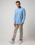 Nevada Long Sleeve Koko Denim Plain Shanghai Collar