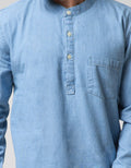Nevada Long Sleeve Koko Denim Plain Shanghai Collar