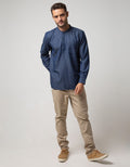 Nevada Long Sleeve Koko Denim Plain Shanghai Collar