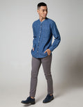 Nevada Long Sleeve Koko Denim Stripe Shanghai Collar