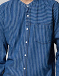Nevada Long Sleeve Koko Denim Stripe Shanghai Collar