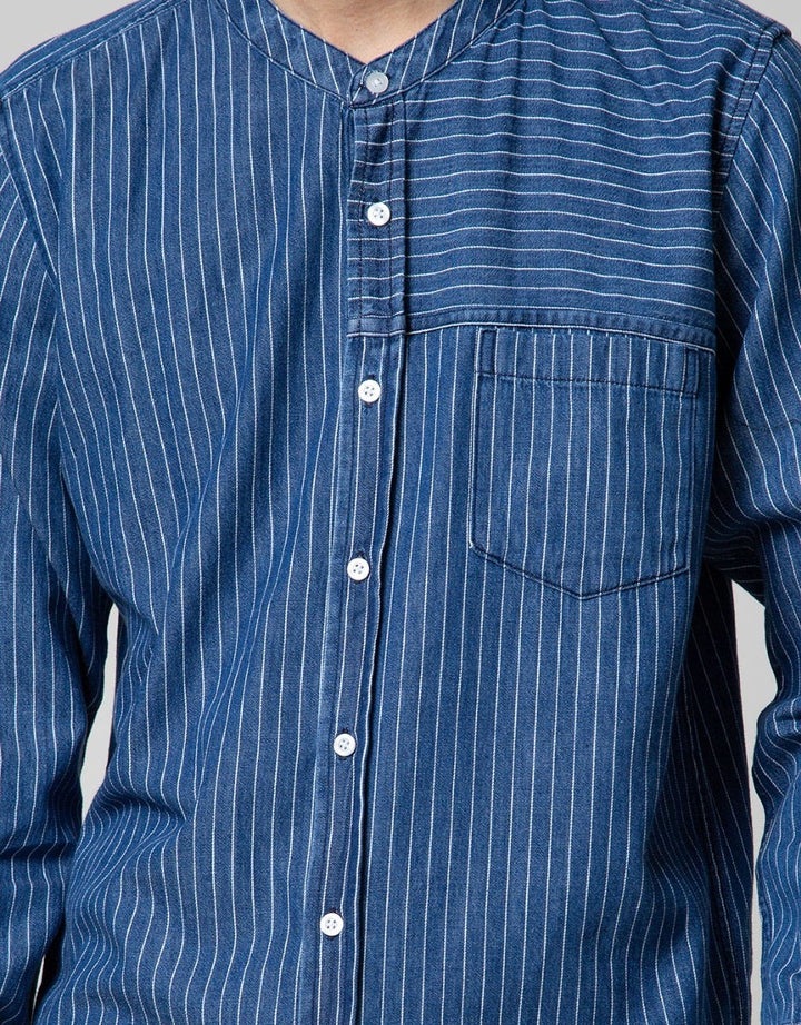 Nevada Long Sleeve Koko Denim Stripe Shanghai Collar
