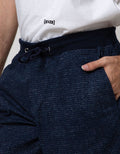 Nevada Men Denim Short Pants Woven With Rib Manset Waist Print
