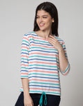 Phenomenal T-Shirt Drawstring Stripes Colorful