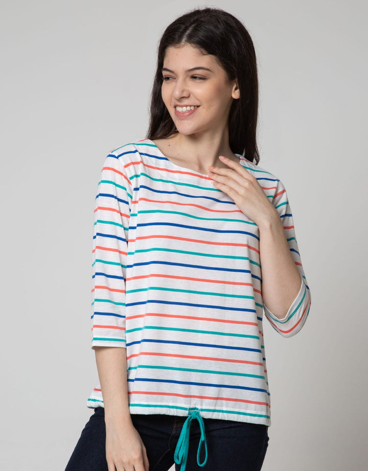 Phenomenal T-Shirt Drawstring Stripes Colorful