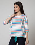 Phenomenal T-Shirt Drawstring Stripes Colorful