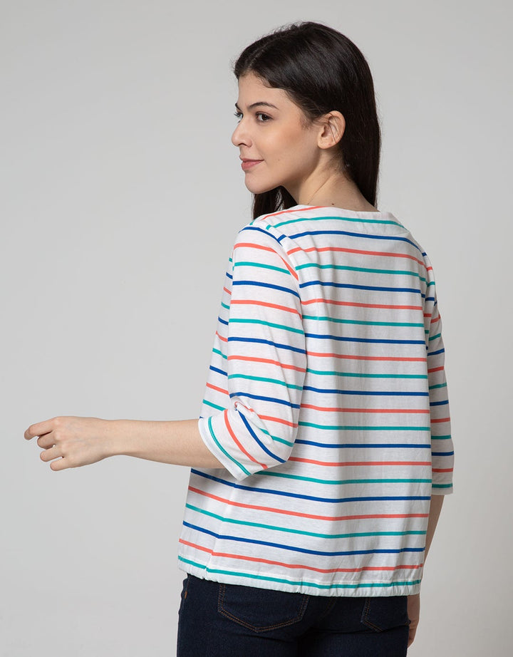 Phenomenal T-Shirt Drawstring Stripes Colorful