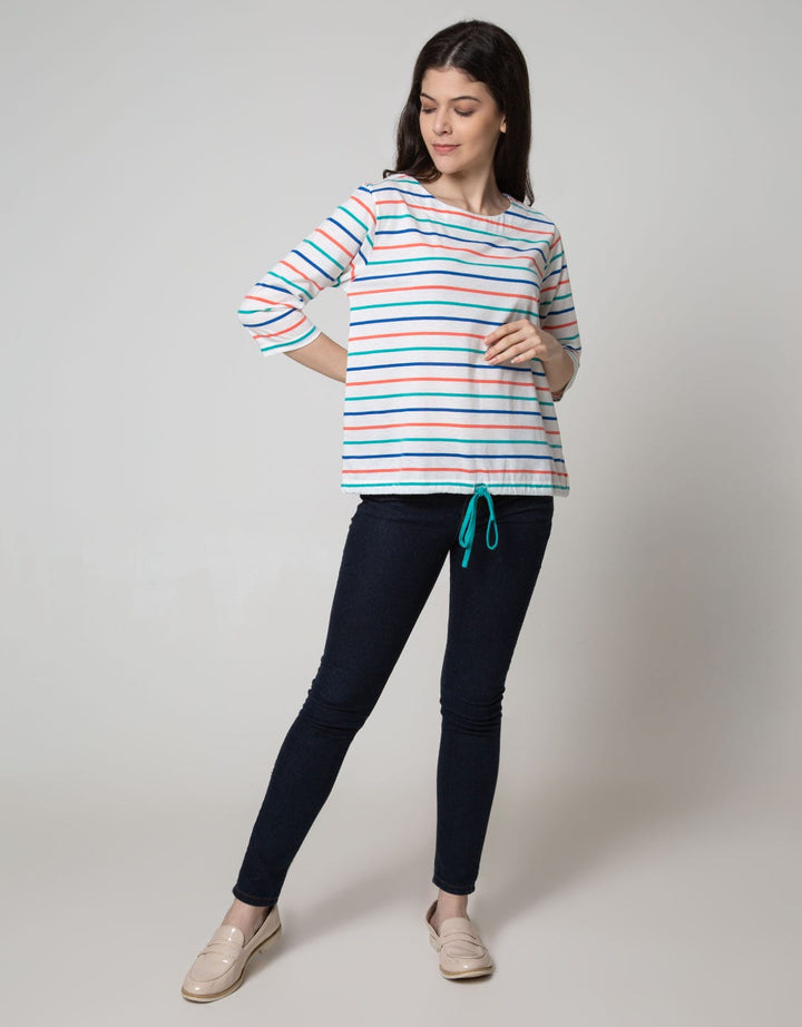 Phenomenal T-Shirt Drawstring Stripes Colorful