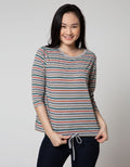 Phenomenal Colorful Drawstring Stripes T-Shirt
