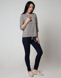 Phenomenal Colorful Drawstring Stripes T-Shirt
