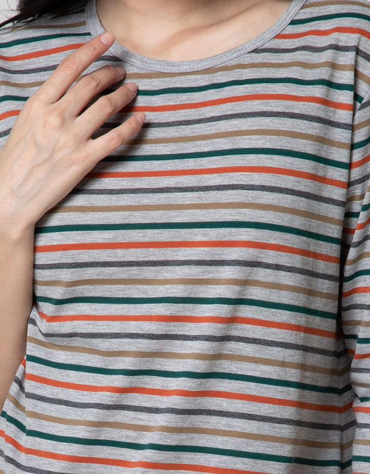 Phenomenal Colorful Drawstring Stripes T-Shirt