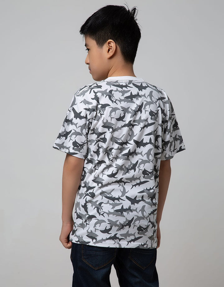 Nevada Kids Short Sleeve T-Shirt Fish Abstract with Pocket