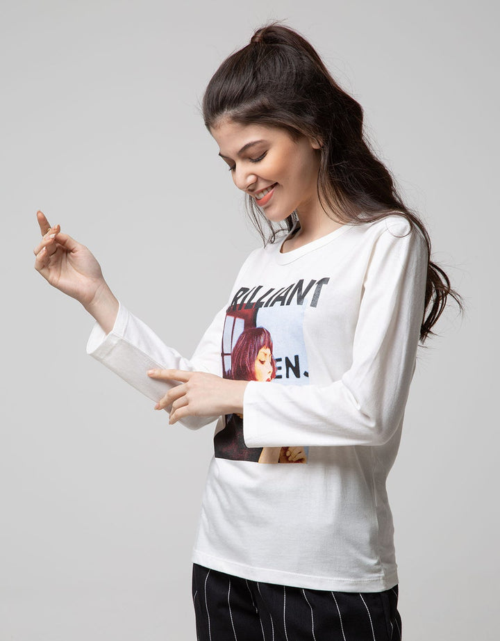 T Zone Long Sleeve T-Shirt Photoprint Regular Girly Long Sleeve