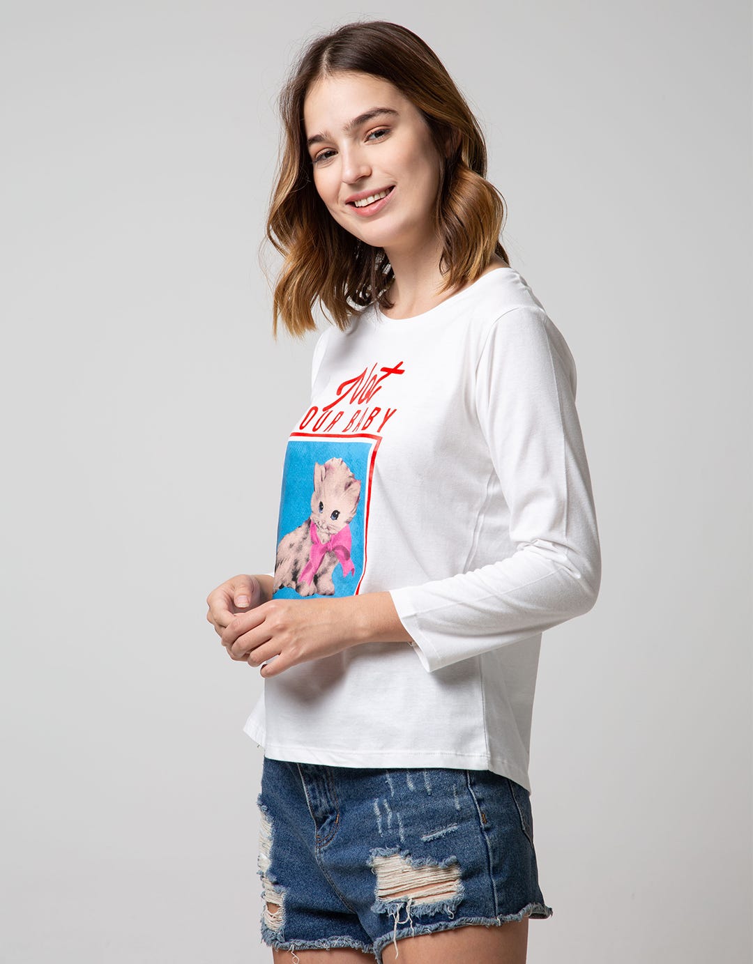 T Zone Long Sleeve T-Shirt Cartoon Regular Girly