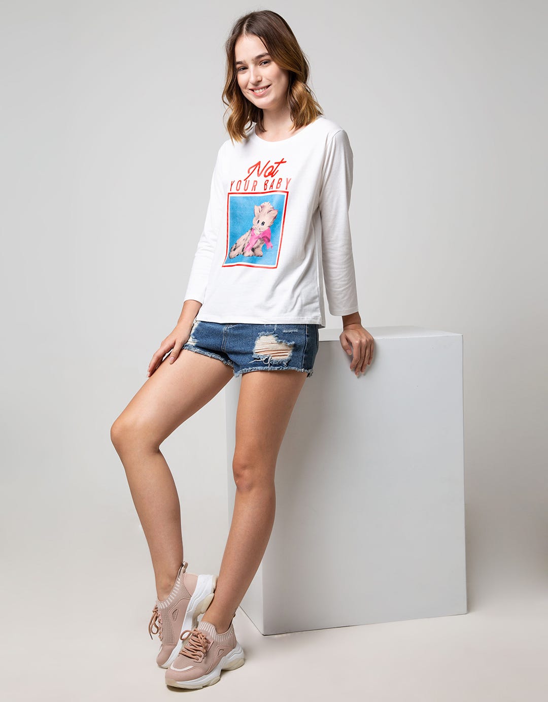 T Zone Long Sleeve T-Shirt Cartoon Regular Girly