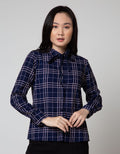 Connexion Kemeja Lengan Panjang Print Neck Tie