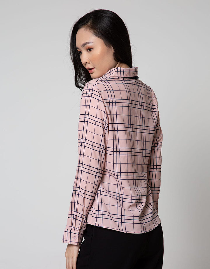 Connexion Kemeja Lengan Panjang Print Neck Tie