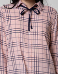 Connexion Kemeja Lengan Panjang Print Neck Tie