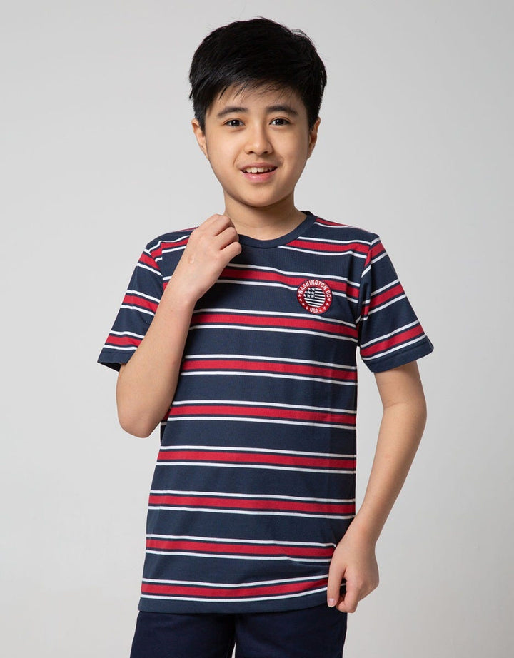 Nevada Kids Short Sleeve T-Shirt Yarn Dye Stripe