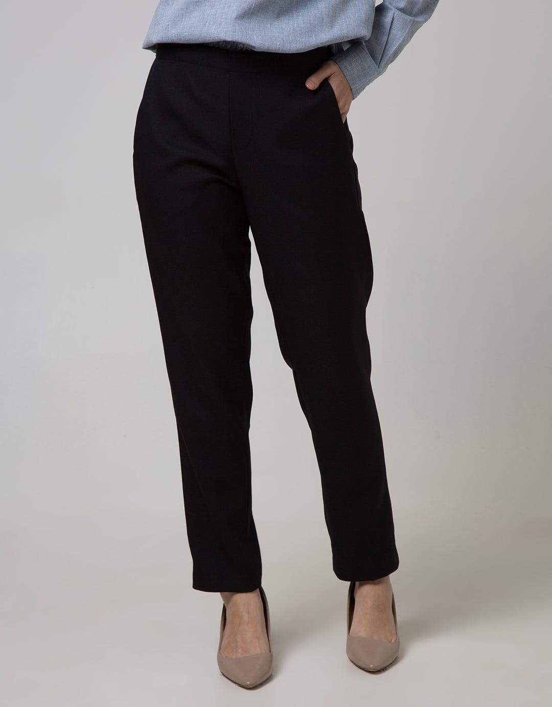 Connexion Ankle Pants Skinny Back Elastic Waist Capry Fabric Ska