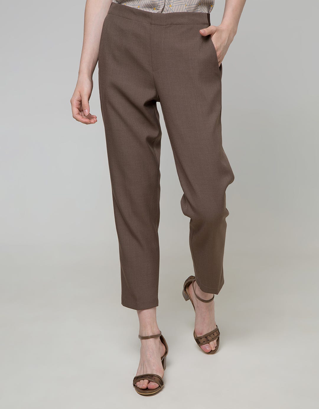 Connexion Ankle Pants Skinny Back Elastic Waist Capry Fabric Ska