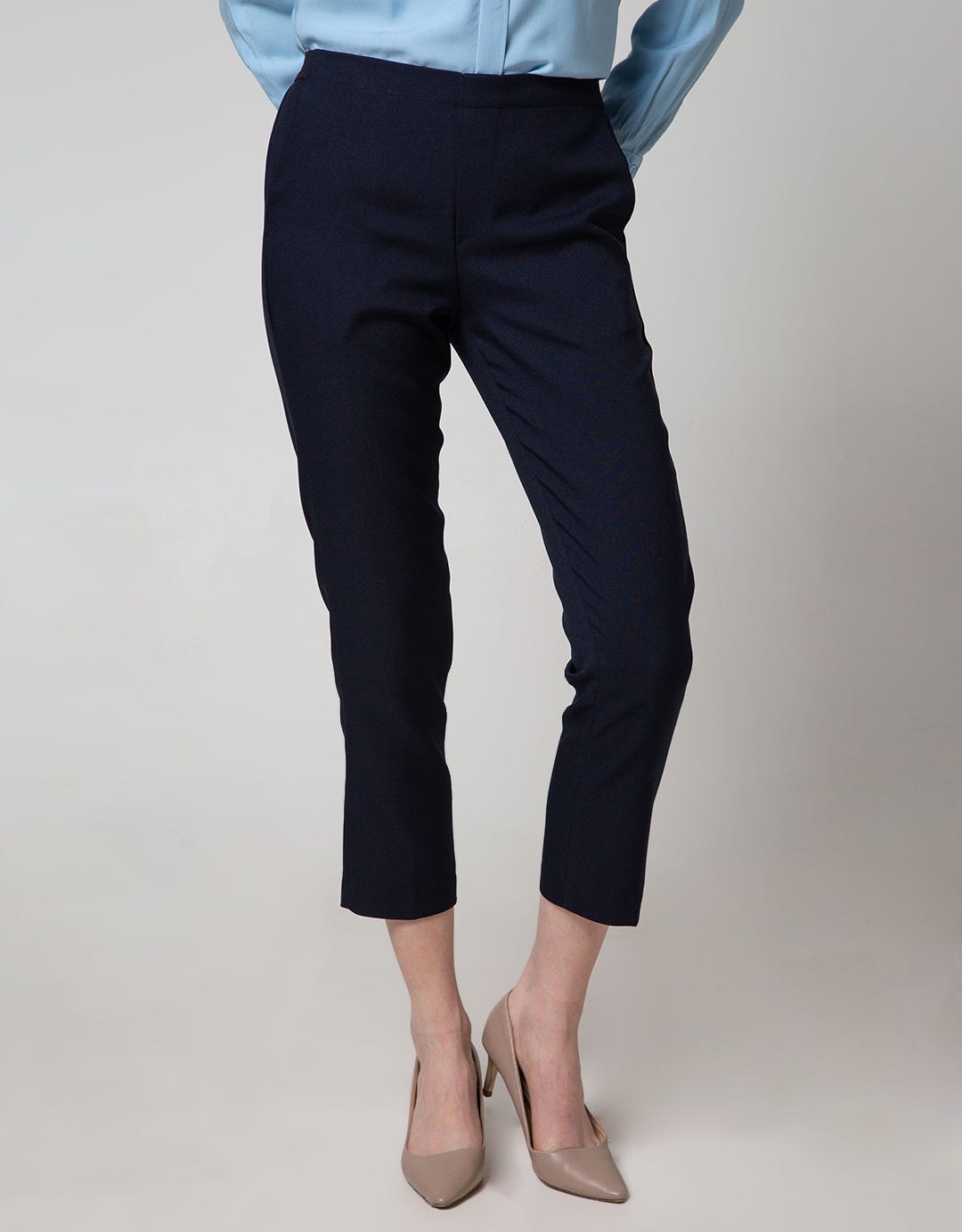 Connexion Ankle Pants Skinny Back Elastic Waist Capry Fabric Ska