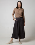 Connexion Long Pants Cullot Crop No Ploi Elastic Waist