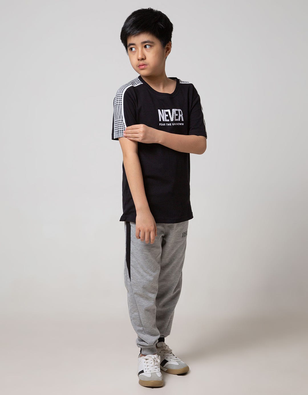 Nevada Short Sleeve T-Shirt Cut Sewn Check On Shoulder