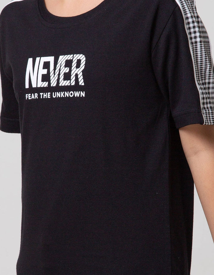 Nevada Short Sleeve T-Shirt Cut Sewn Check On Shoulder
