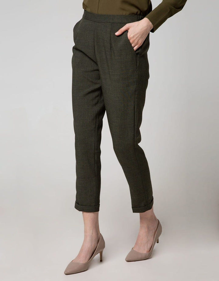 Connexion Ankle Pants Milano Half Elastic Turn Up Cuff