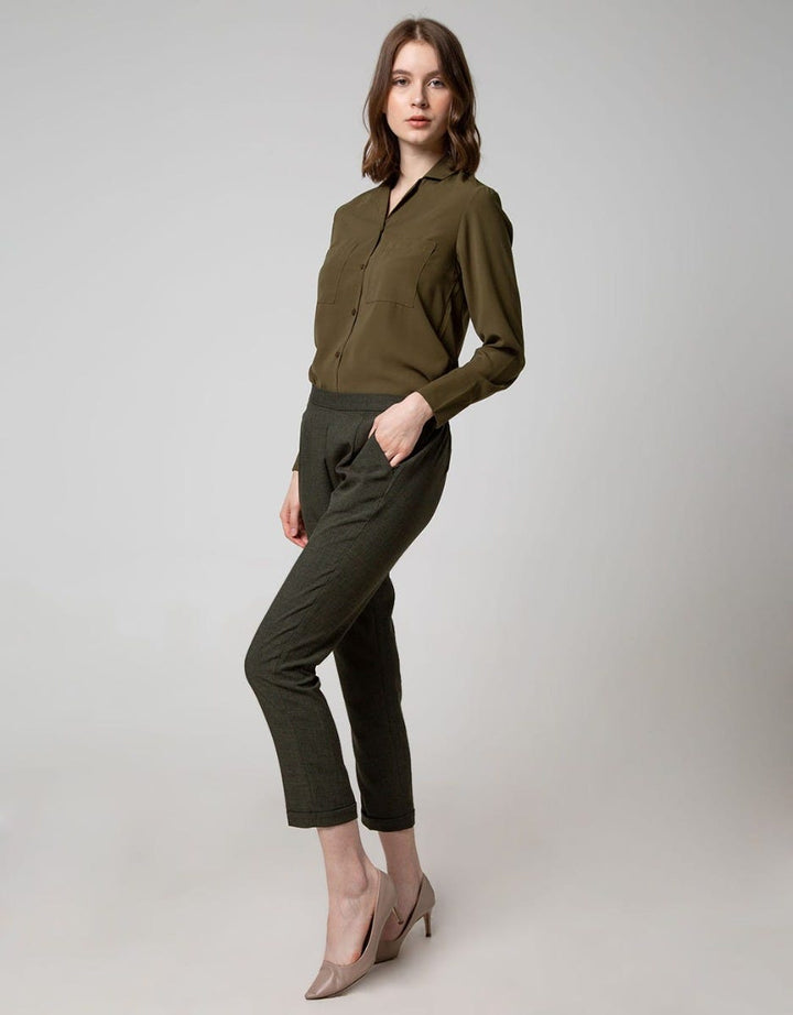 Connexion Ankle Pants Milano Half Elastic Turn Up Cuff
