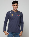 T Zone Long Sleeve T-Shirt Long Sleeve Print Patches