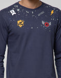 T Zone Long Sleeve T-Shirt Long Sleeve Print Patches