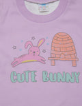 Pipiniko Short Sleeve T-Shirt Oblong Screen Printed Rabbit And Friends
