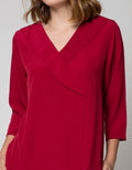 St. Yves Formal Long Sleeve Blouse Top Solid With Tie Collar