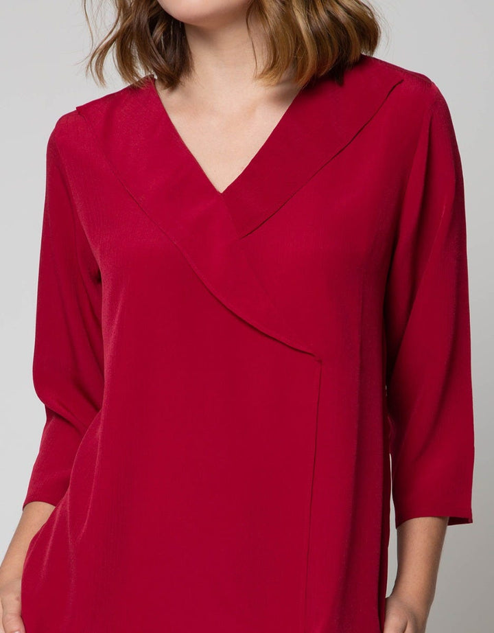 St. Yves Formal Long Sleeve Blouse Top Solid With Tie Collar