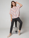 Nevada Zahn Blouse Lengan Pendek Wanita Print Stripe