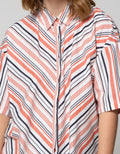Nevada Zahn Blouse Lengan Pendek Wanita Print Stripe