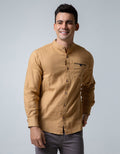LS SHIRT LINEN LOOK