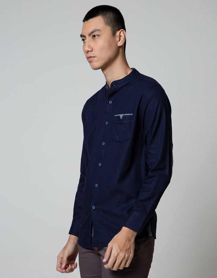 LS SHIRT LINEN LOOK